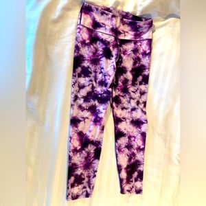 TIE DYE PURPLE LEGGINGS- Active wear for women Size M